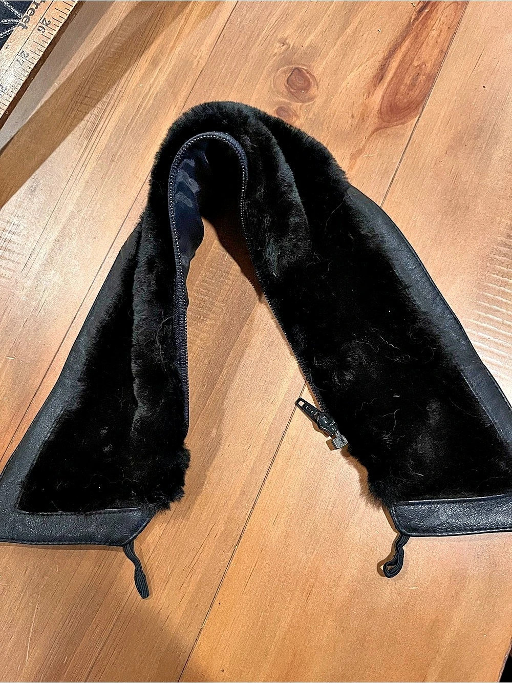 Black Faux Fur zip on collar for Wilson leather jacket